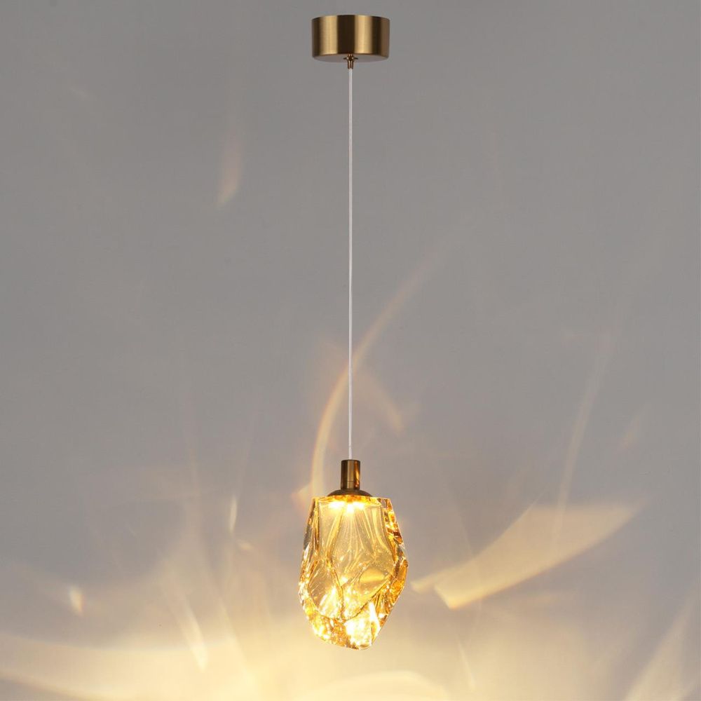 Подвесной светильник 9*14*250- см, 1*LED*4W, 3000K, Odeon Light Gemme 7111/4LC, золотой