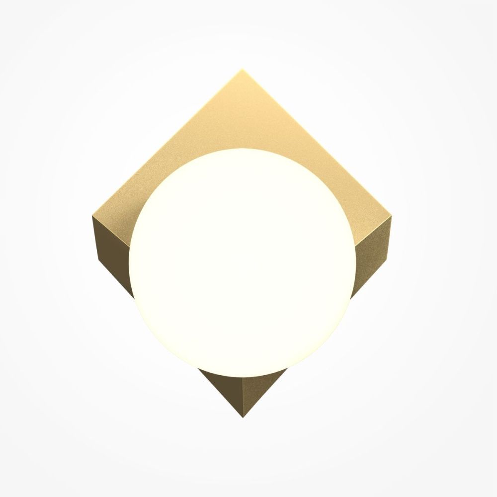 Настенный светильник 22 см, Maytoni Cubeo MOD445WL-01BS, латунь