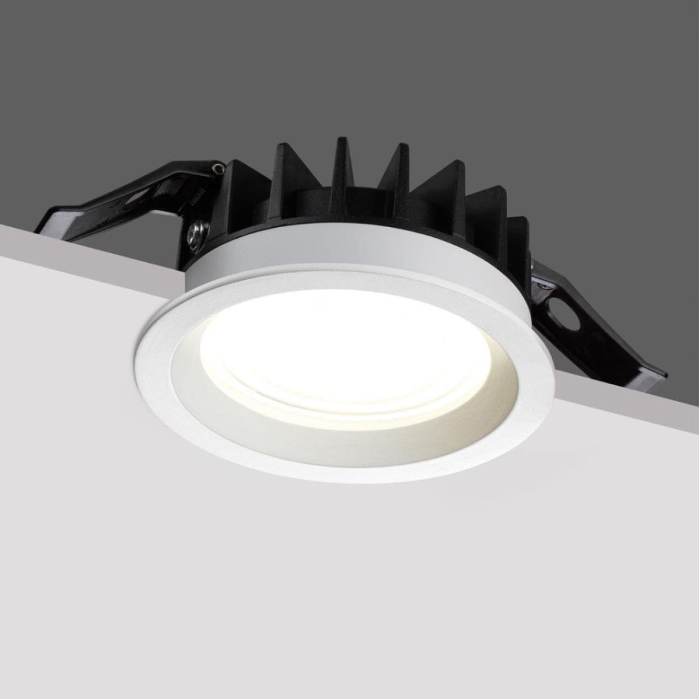 Встраиваемый светильник с переключателем цветовой температуры и угла рассеивания 10.5 см, 15W, 2700-4000K, Novotech Wir Fluo 359844, белый