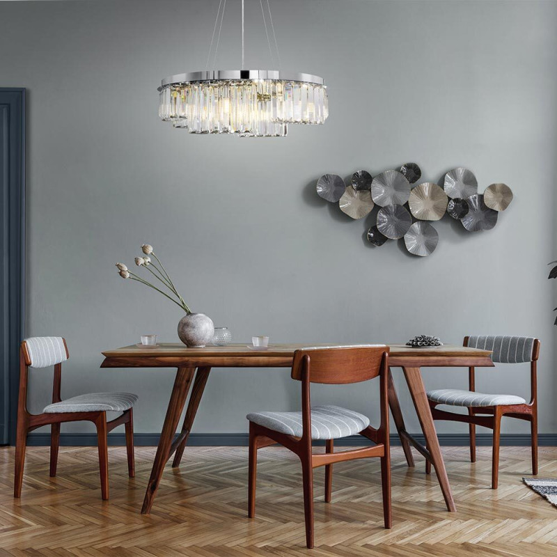 Подвесная люстра Maytoni Colline MOD083PL-09CH, диаметр 80 см, хром