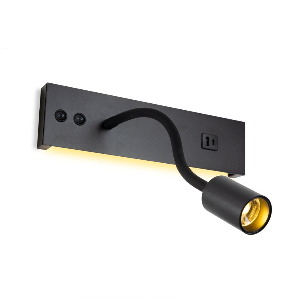Светильник с выключателем 8*30 см, 14W, 3000K Чёрный Citilux Декарт CL704471 LED USB