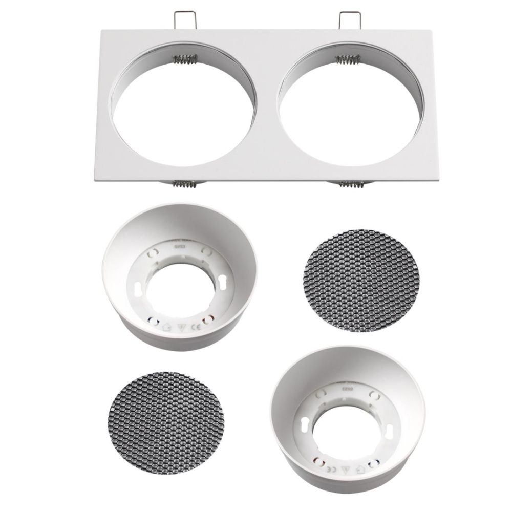 Светильник встраиваемый 22*12*3 см, вр 10,5*21,5 см, 2*GX53*12W, Novotech Gemini 371007, белый