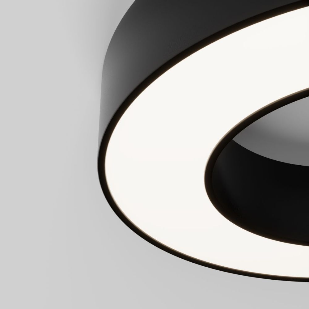 Потолочный светильник 30 см, 24W, 4000K, Maytoni Lua C093CL-24W4K-B, черный