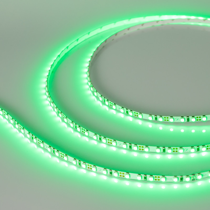 Лента RT-A120-5mm 12V Green (9.6 W/m, IP20, 2835, 5m) (Arlight, узкая) 015007(2). Цена указана за 5 метров. Продается кратно 5 метрам.