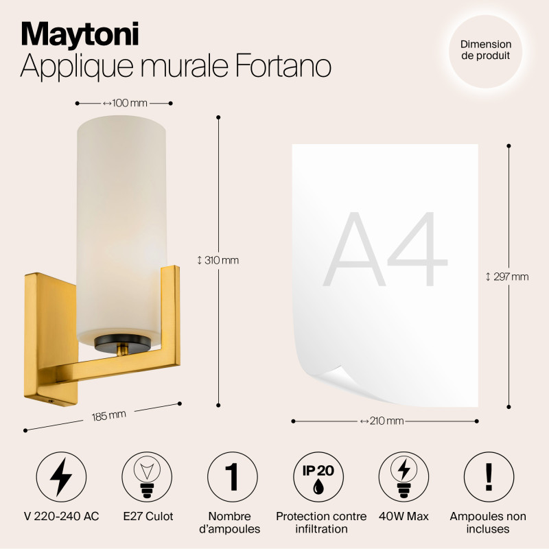 Настенное бра Maytoni Fortano MOD089WL-01BS, латунь