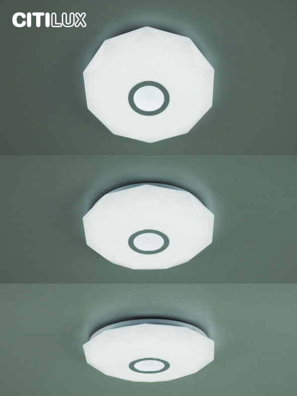 Светильник 40 см, 35W, 3000-5500K Citilux CL713A30G Диамант Хром Смарт RGB