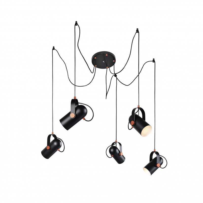 Подвесная люстра Favourite Ampolla 2007-5P, D240*H1500, черный