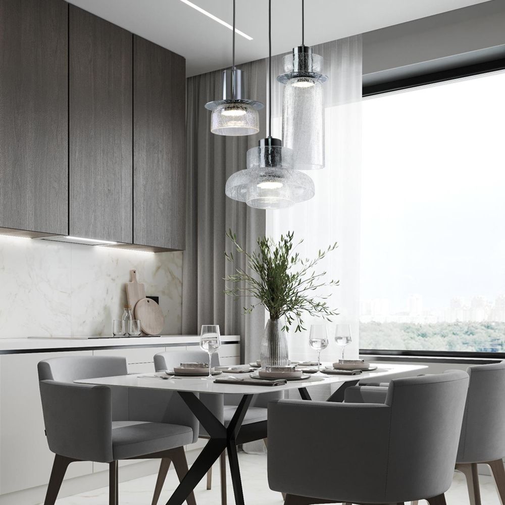 Подвесной светильник 12*75/117 см, LED 10W 3000-6500К MODESTYLE MS.1411.120 CR хром