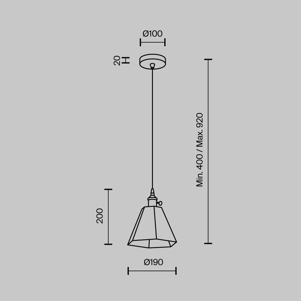 Подвесной светильник 15*40/100 см, 1*G9 MODESTYLE MS.151.150 BS латунь