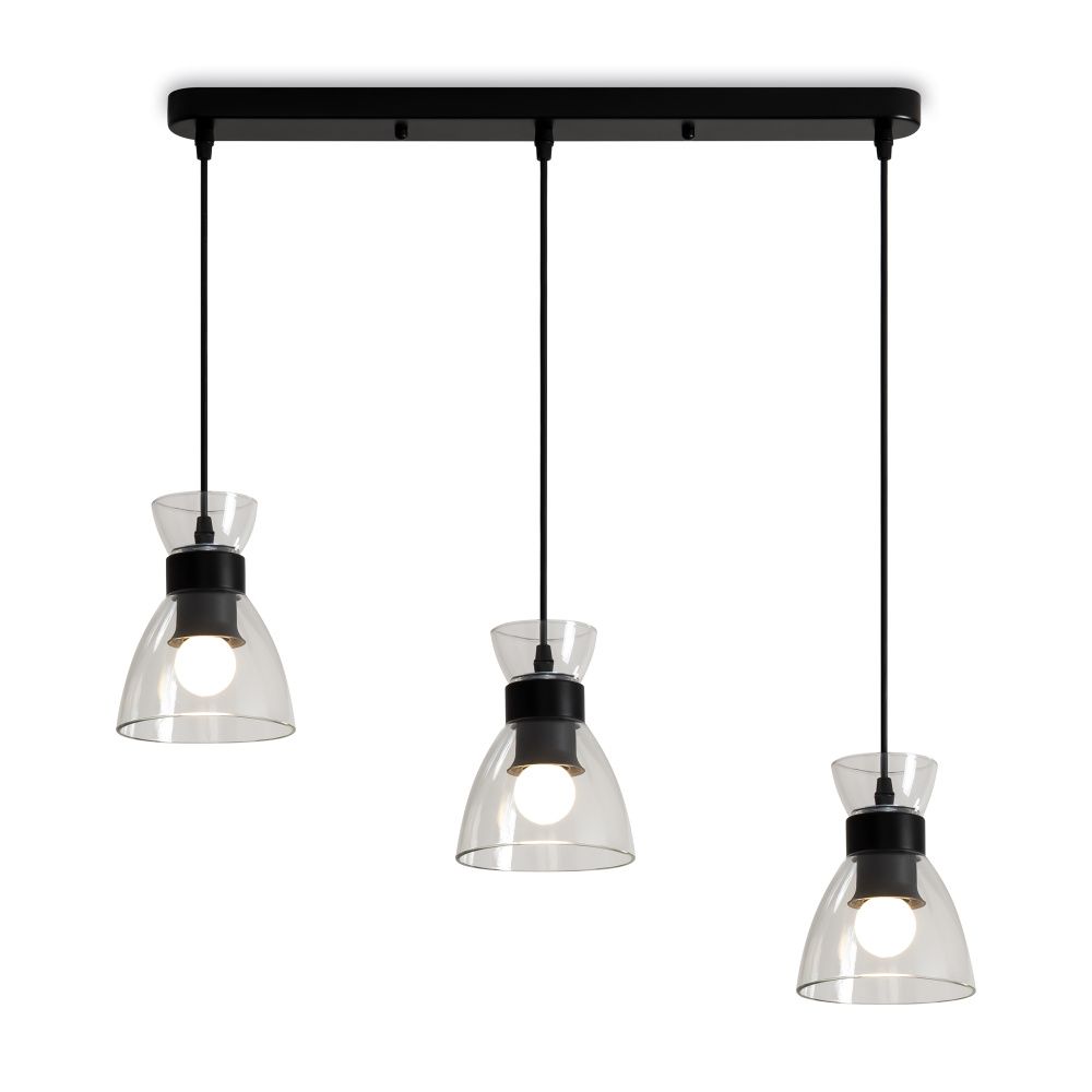 Подвесной светильник 65,5*13,5*20-122 см, 3*E27*40W, Freya  FR5503PL-03B, Черный
