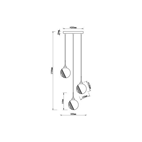 Подвесной светильник  33*170 см, 3*G9 черный Vele Luce Capriccio VL5882P03
