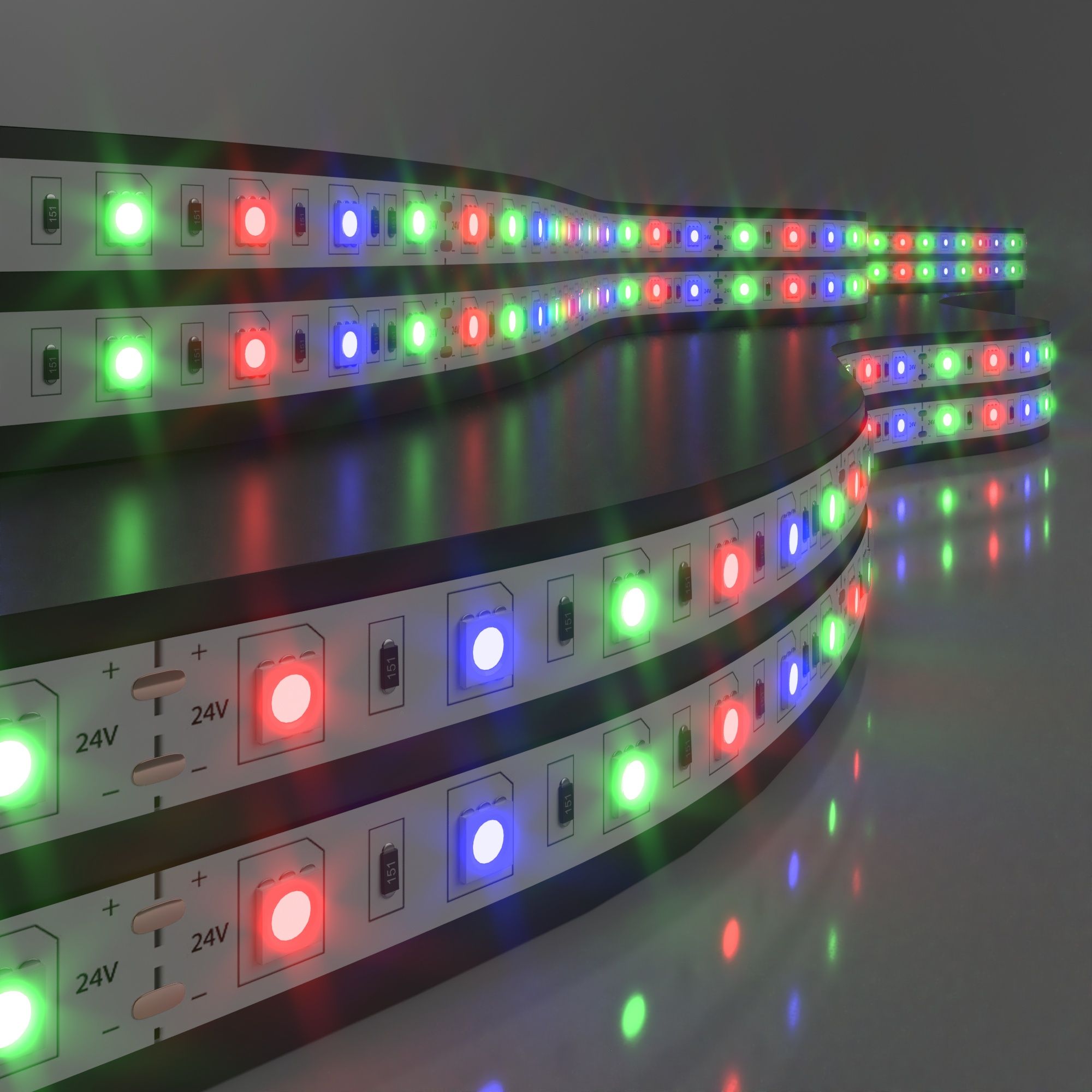 Светодиодная лента Лента светодиодная 24V 14,4W 60Led 5050 IP20 RGB, 5м Elektrostandard