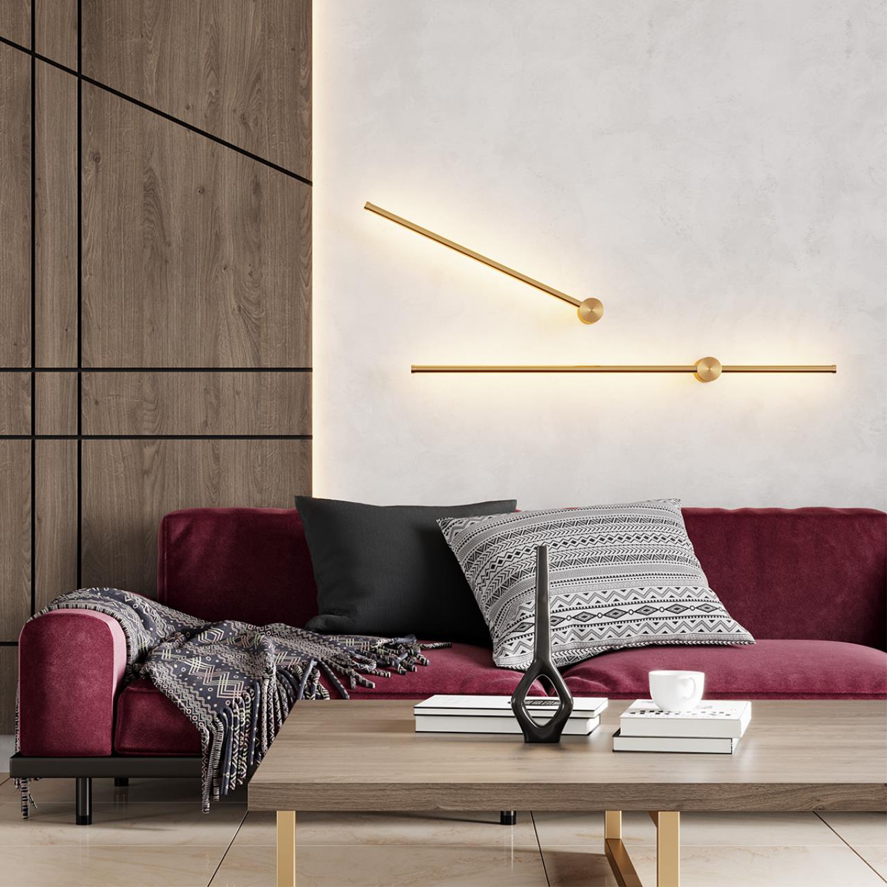 Бра 61 см, 12W, 3000K, 675Lm Odeon Light 4335/12WG, золото