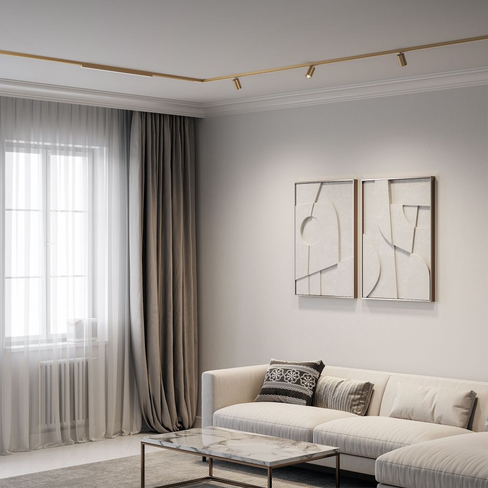 Brass Line Трековый светильник 10W 4000K латунь 85525/01 Elektrostandard Line Magnetic 4690389218729, a071846