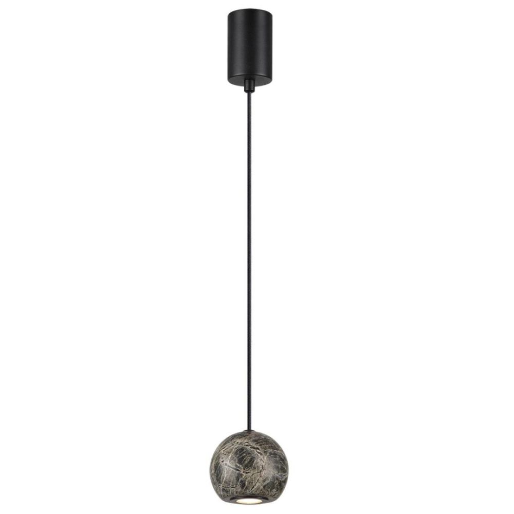 Подвесной светильник 7 см, 5W, 3000K, Odeon Light Midcent Dex 7068/5L, черный-камень