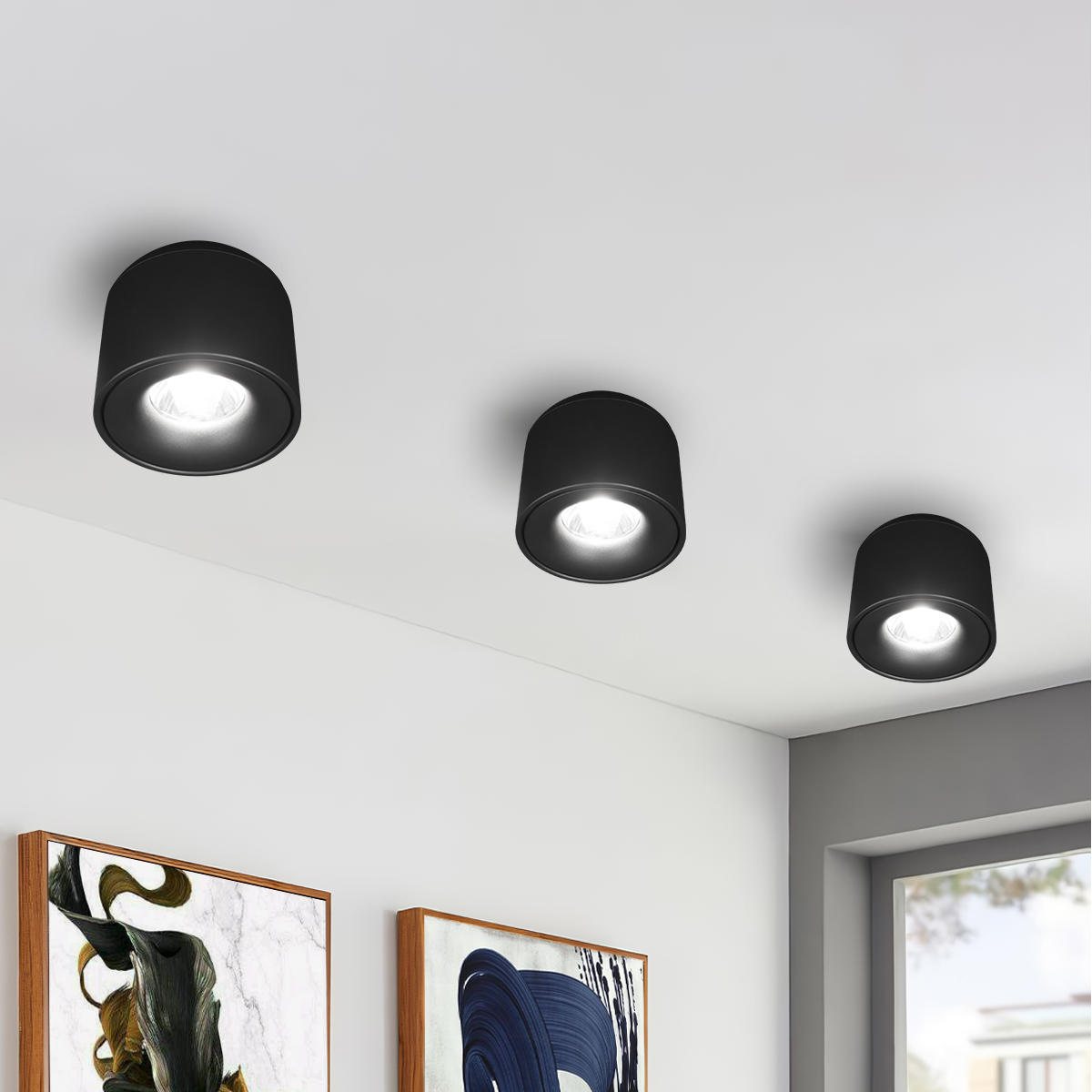 Светильник 9 см, 7W, 4000K, Loft It Tictac 10219 Black 4000K, черный