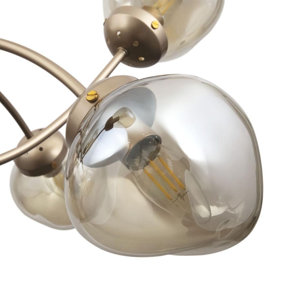 Люстра на штанге 78 см, Freya Volani FR8017PL-08MG, матовое золото