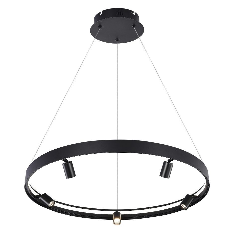 Люстра 80*80*120 см, 1*LED*40W, 3000K Gerhort G52170/1+5BK BK+WT, Черный