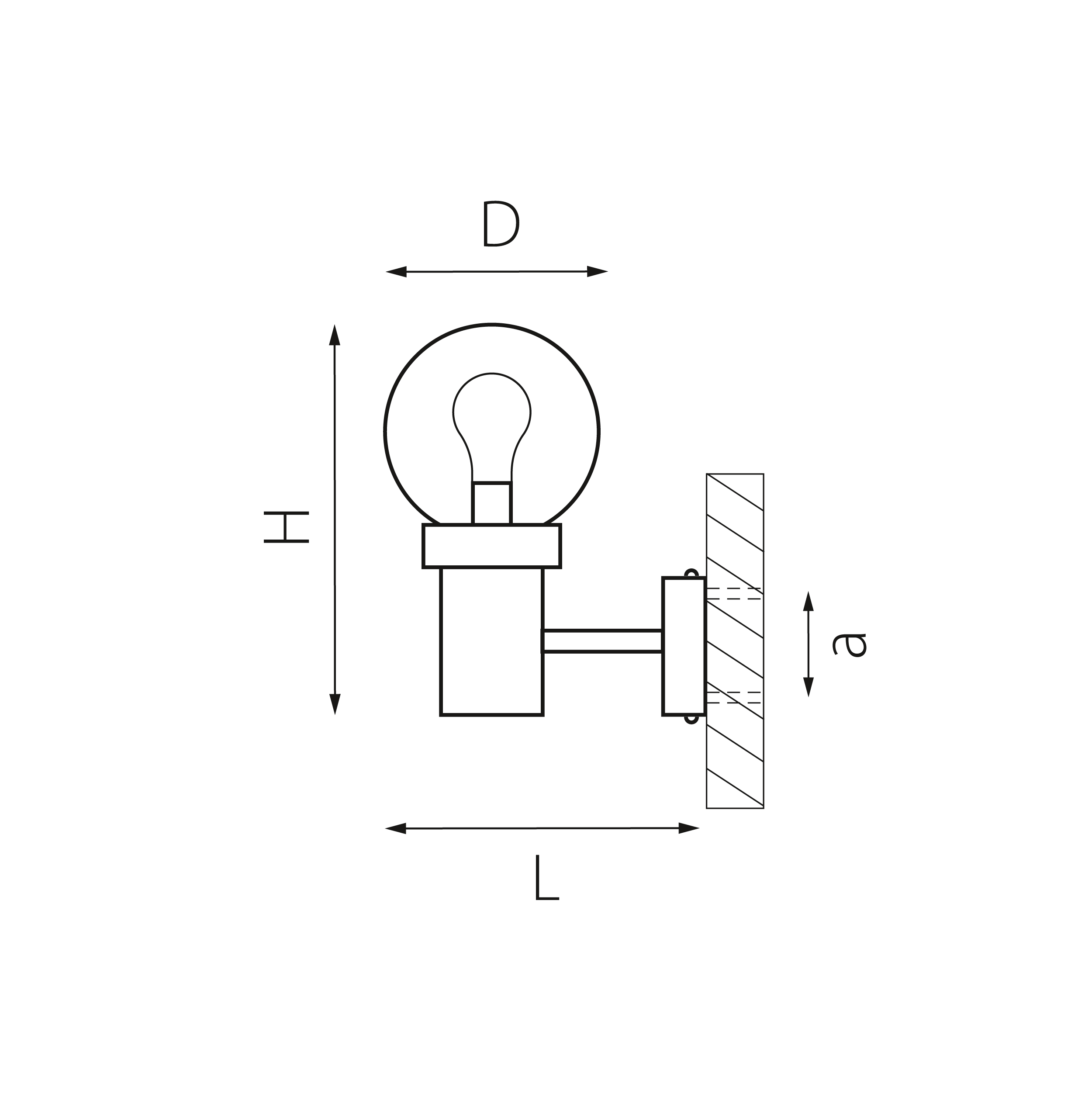 Светильник настенный уличный 20*17*34,3 см, 1*E27*10W Lightstar Bolla 373610 черный