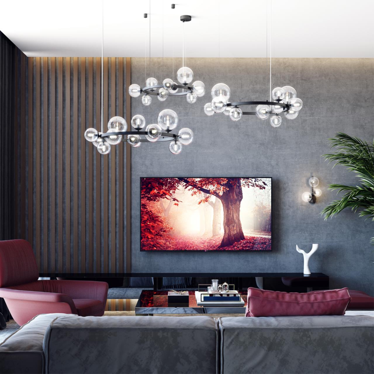 Люстра Odeon Light Tovi 4818/14, диаметр 77 см, черный, двойное крепление