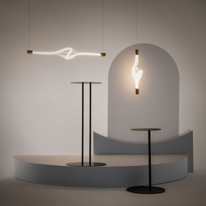 Подвесной светильник 12*12*364 см, LED, 3000К, Maytoni LOOP MOD290PL-L14BS3K латунный