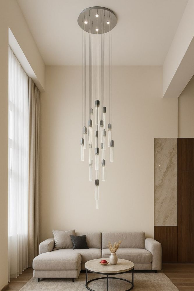 Подвесная люстра 60 см, 160W, 4000К MODELUX ML.88992.26 CR хром