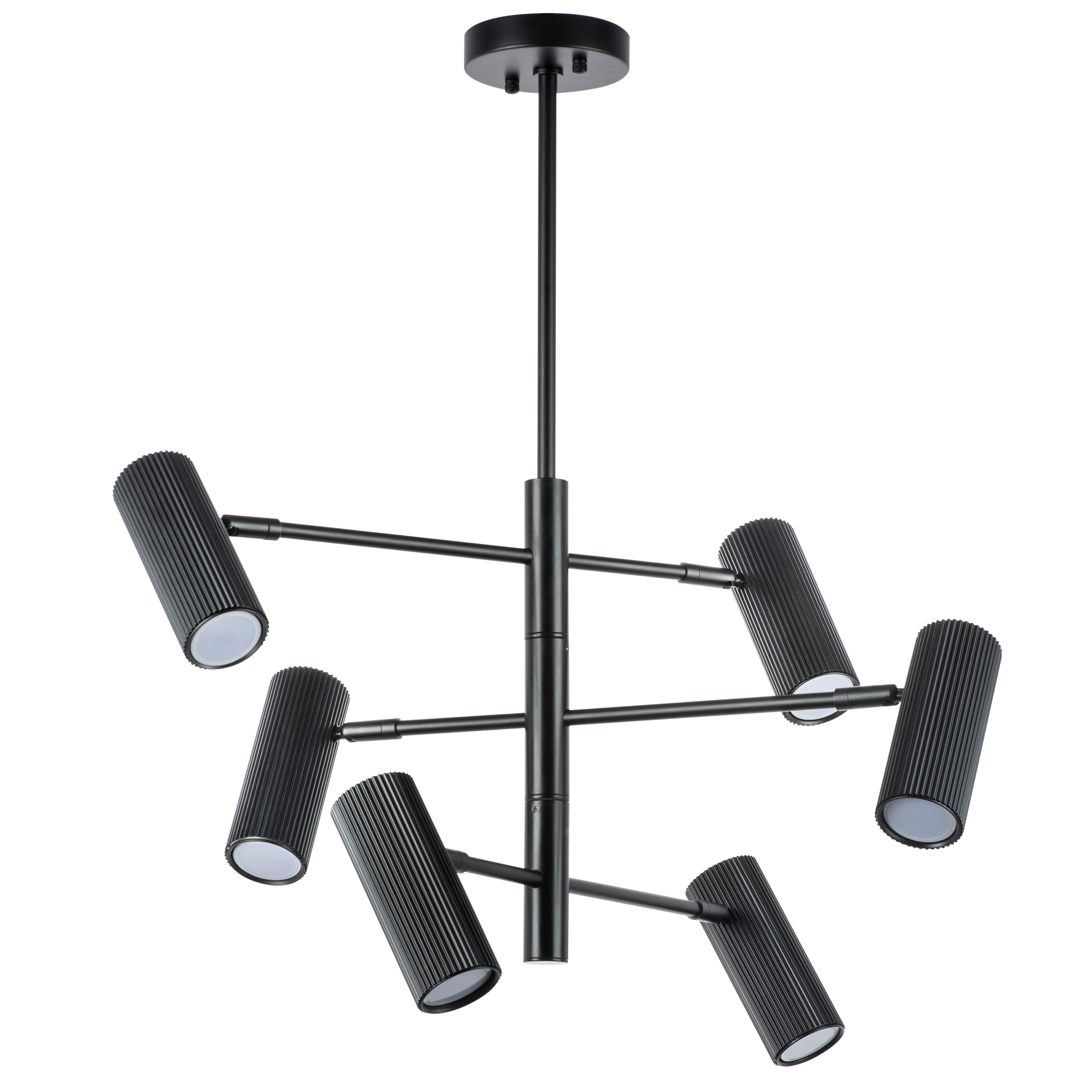 Люстра потолочная 6*145 см, 6*GU10*36W, Черный матовый Lightstar Roma 718267
