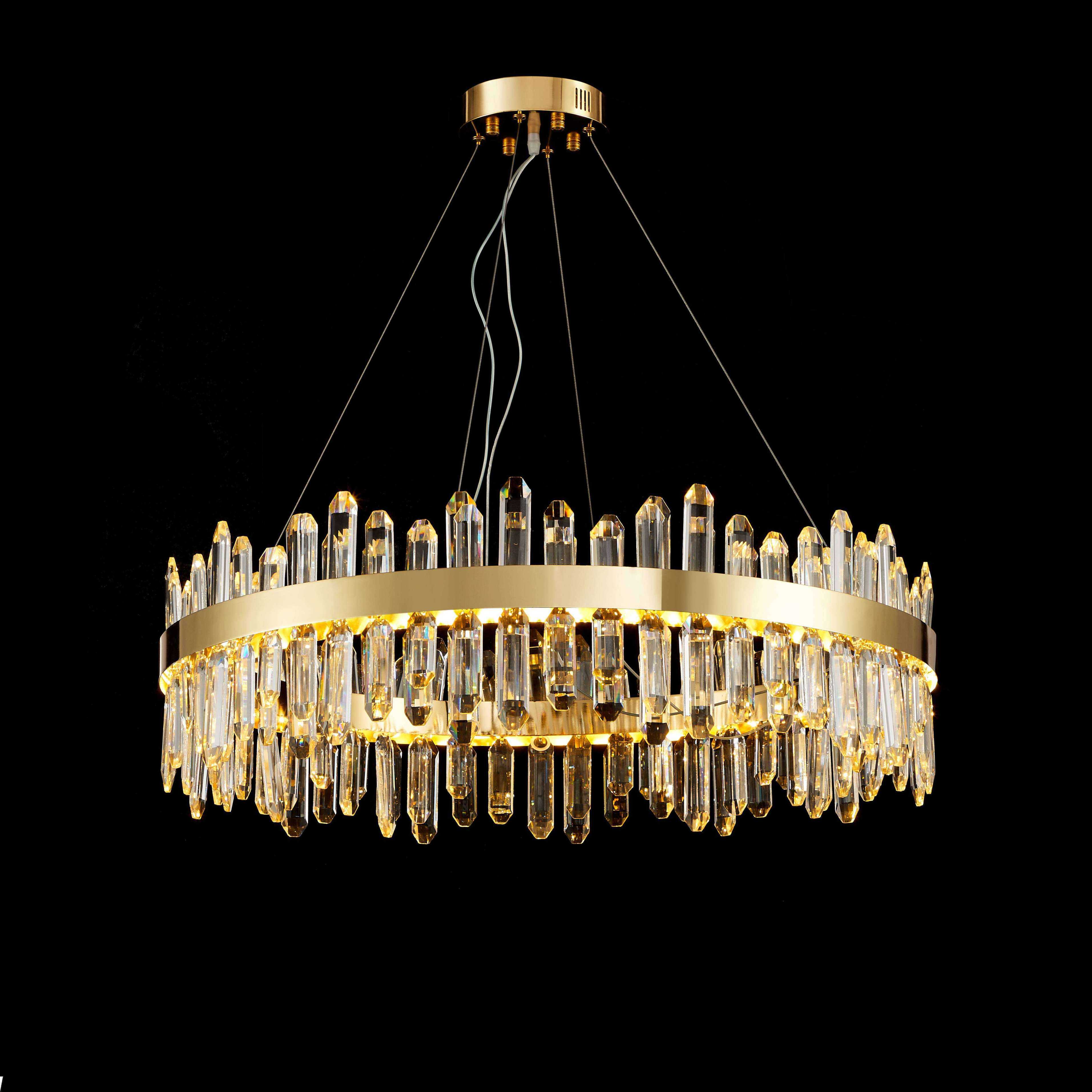 Люстра  800*240, LED, 156W 3000K-6500K NewRgy Cristallo Y92-ф800*H240 H-GOLD, H-GOLD