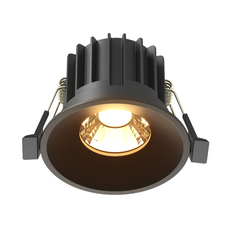 Встраиваемый светильник 8 см, 12W, 2700K, Maytoni Round DL058-12W2.7K-B, черный