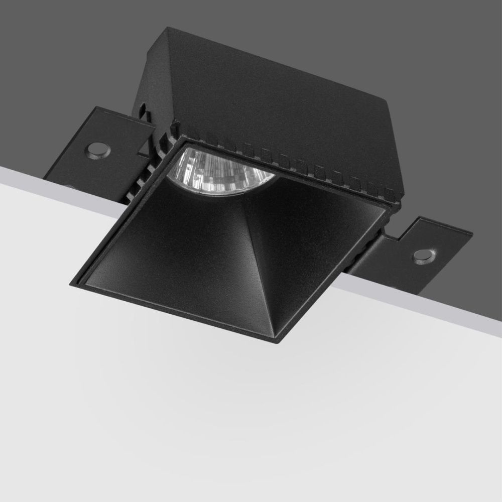 Светильник встраиваемый для ГКЛ потолка 8*8*4- см, 1*GU10*50W, Novotech Nimbus 370998, черный