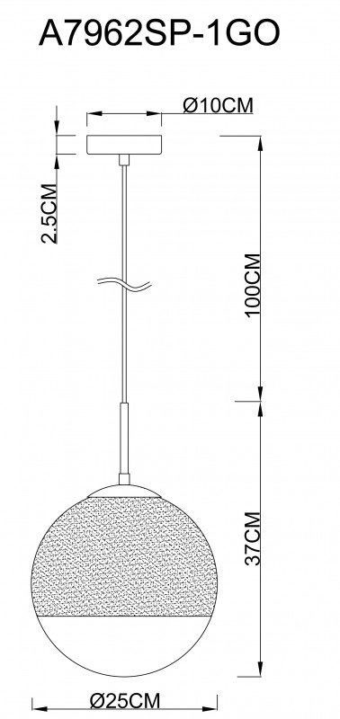 Светильник 25 см Arte Lamp Jupiter Gold A7962SP-1GO золото