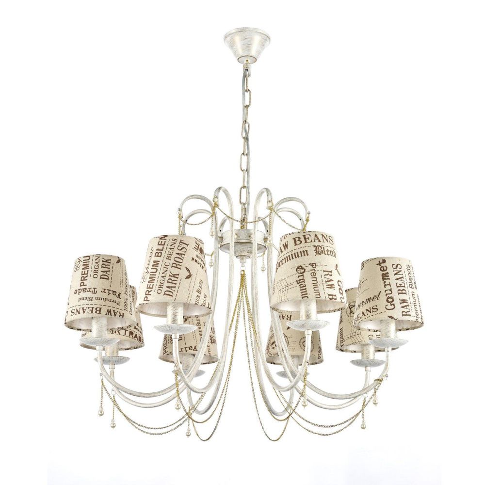 Люстра *78*43 см, 8*E14*40W, Arti Lampadari Tarsia Tarsia E 1.1.8 WG, Белый