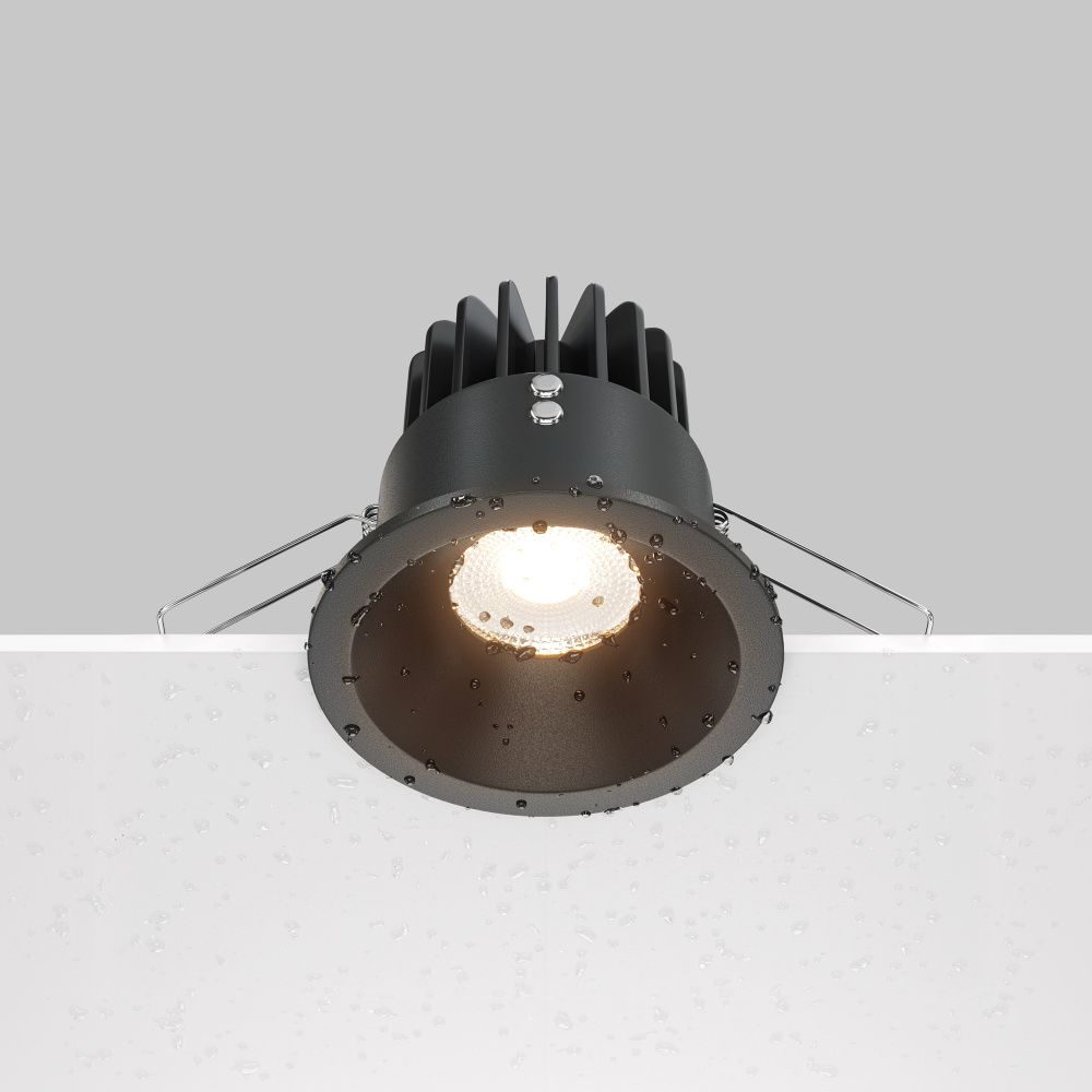 Встраиваемый светильник  DL034-01-12W2.7K-B **-8,5 см, *LED*12W, 2700K, Maytoni technical Zoom DL034-01-12W2.7K-B, Черный