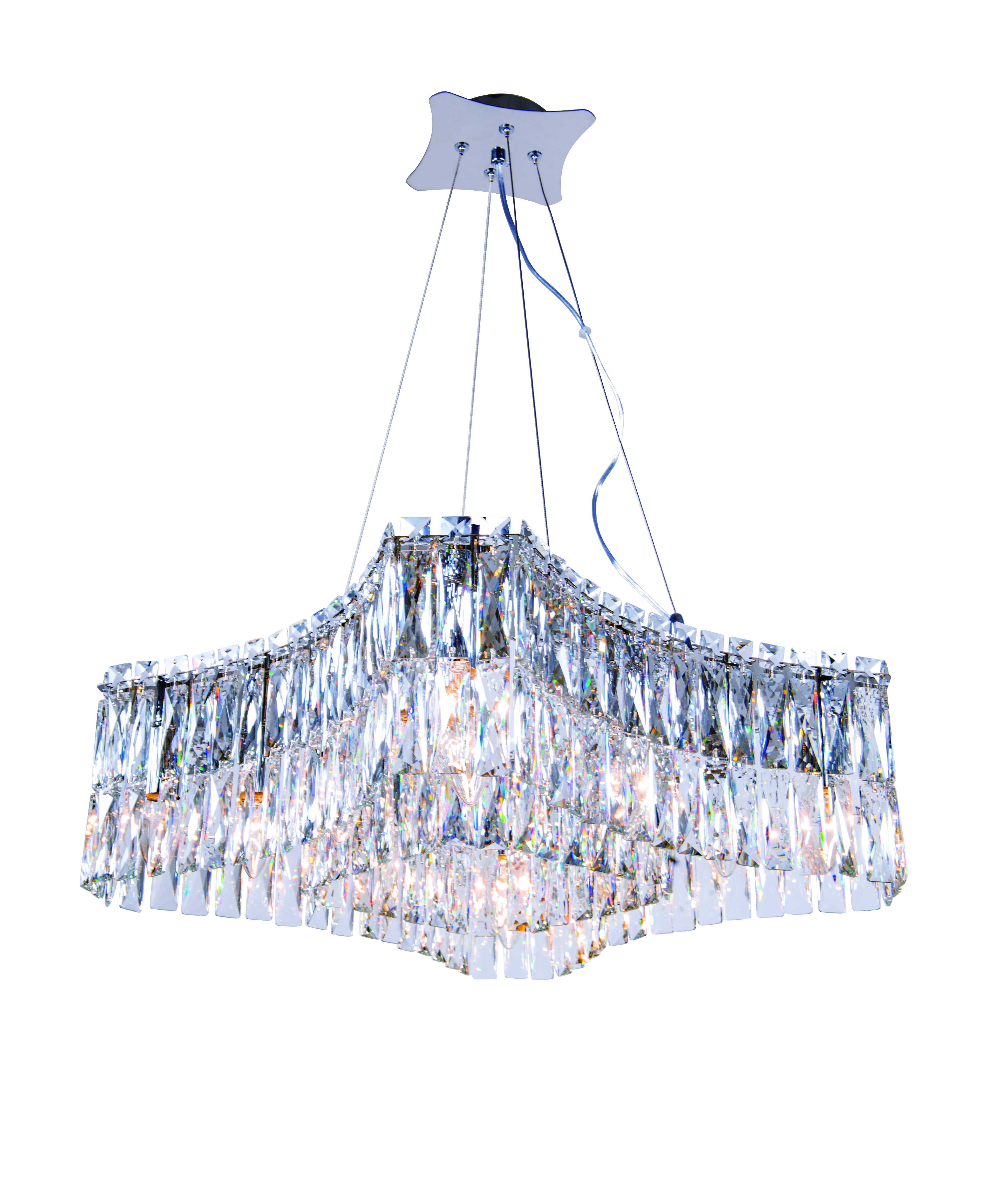 Люстра 640*620*240-700, 12*E14, 40W NewRgy Cristallo 5637R/12A CHROME, Хром