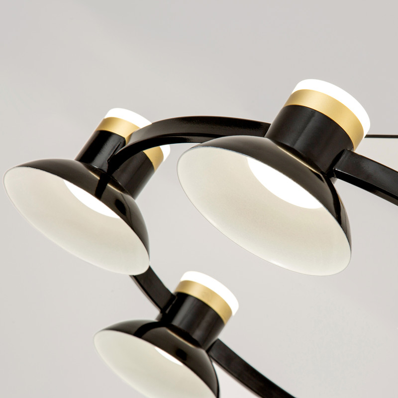 Люстра 62,5*30/180 см, 6*LED*10W Favourite 4516-6P черный/золото