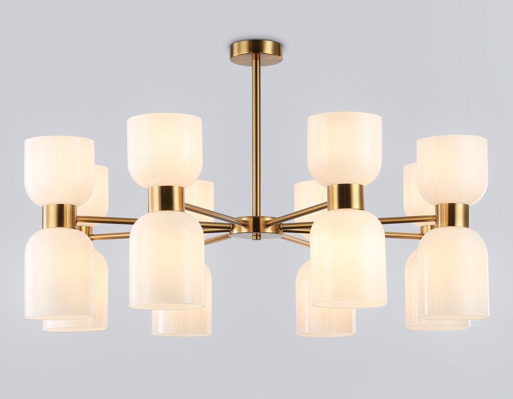 Люстра на штанге **30-51 см, 16*E14*40W, K, Ambrella Light High Light LH56095, латунь