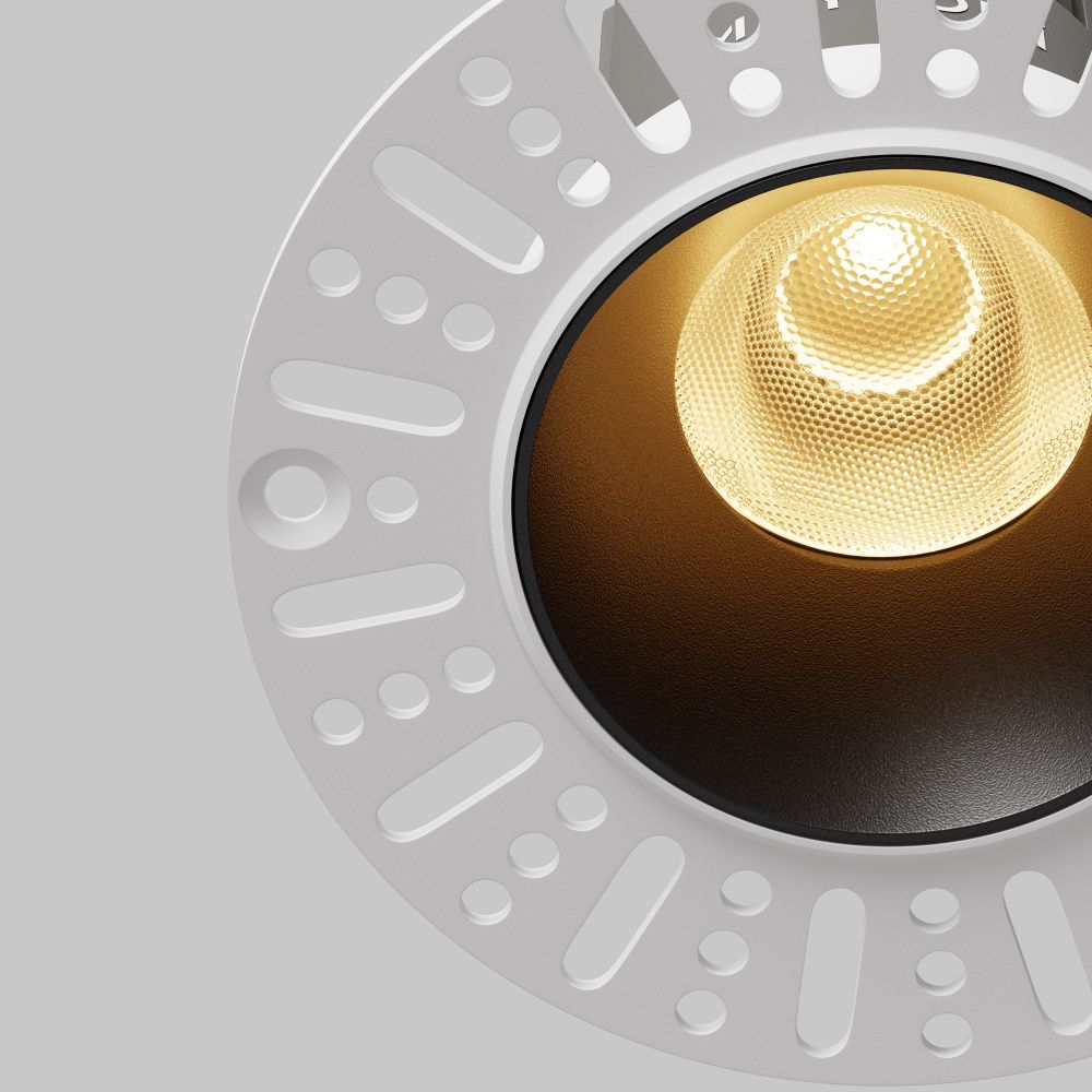 Встраиваемый светильник 9*8 см, вр 6 см, *LED*9W, 2700K, Maytoni Dip DL124-10W-2.7K-TRS-B, Черный