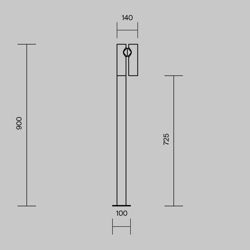 Ландшафтный светильник 90 см, 10W, 3000K, Maytoni Torq O494FL-L10B3K, черный