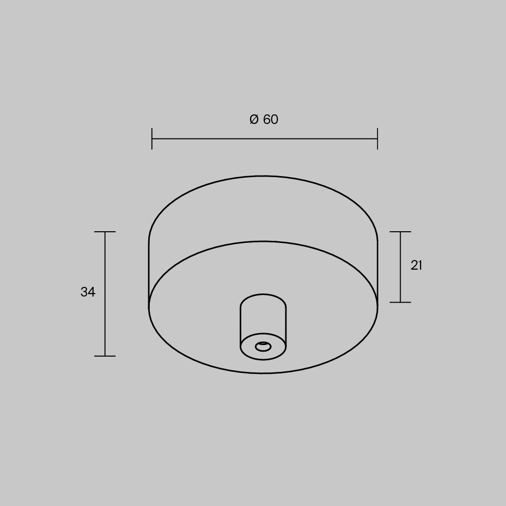 Накладная потолочная чаша для подвесных шинопроводов  *6*-3,4 см, Maytoni Technical Accessories for tracks Arity TRA233SCB-B, Черный