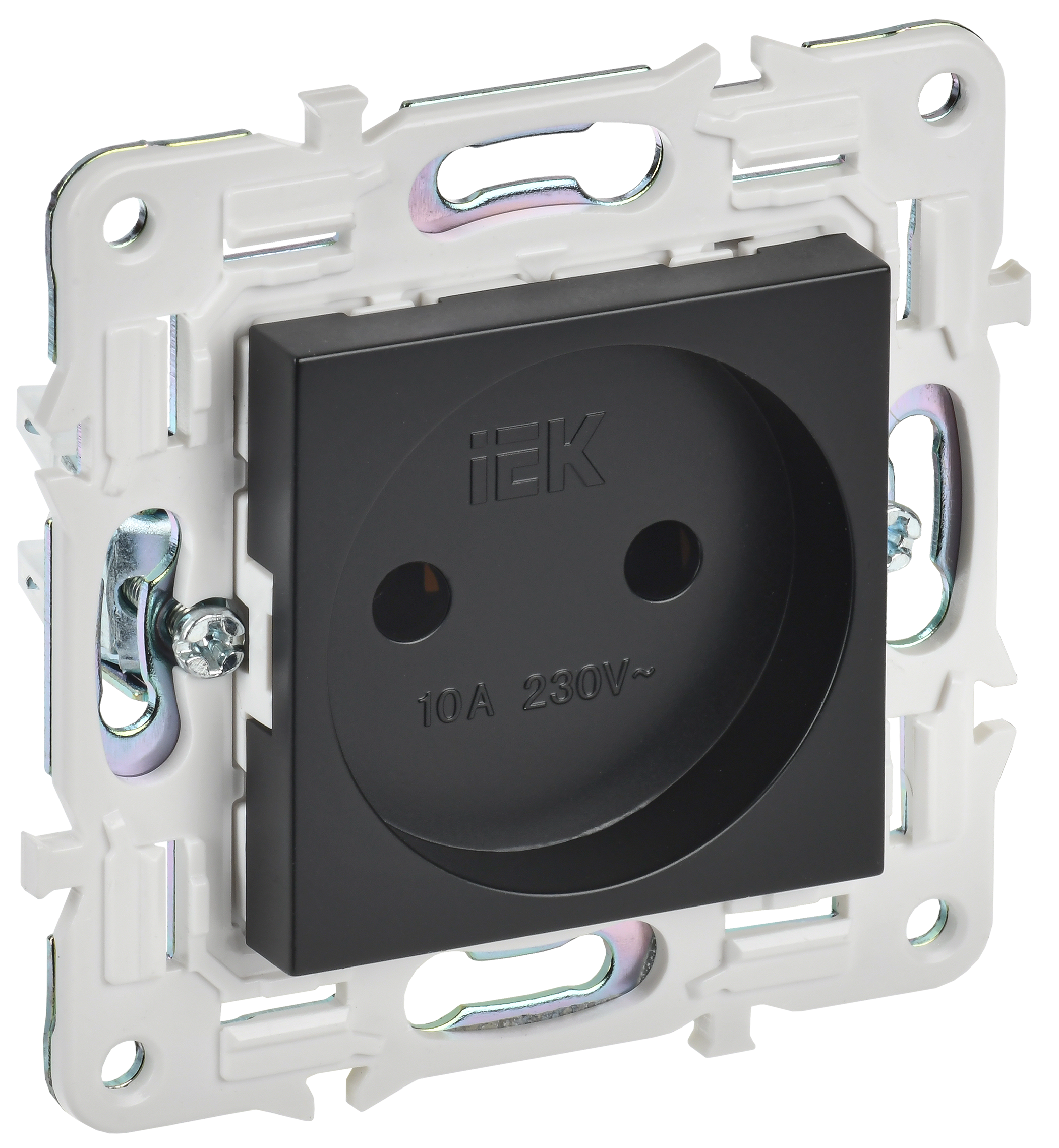 SKANDY Розетка без з/к/ш 10А SK-R02Bl черн. IEK, SK-R10-10-K02