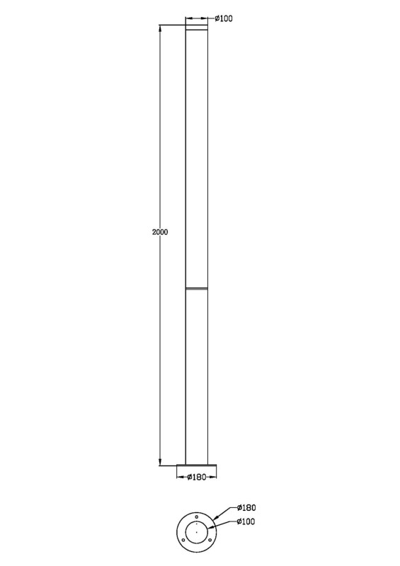 Уличный наземный светильник Maytoni Ginza O041FL-L100B3K, 100W LED, 3000K, черный