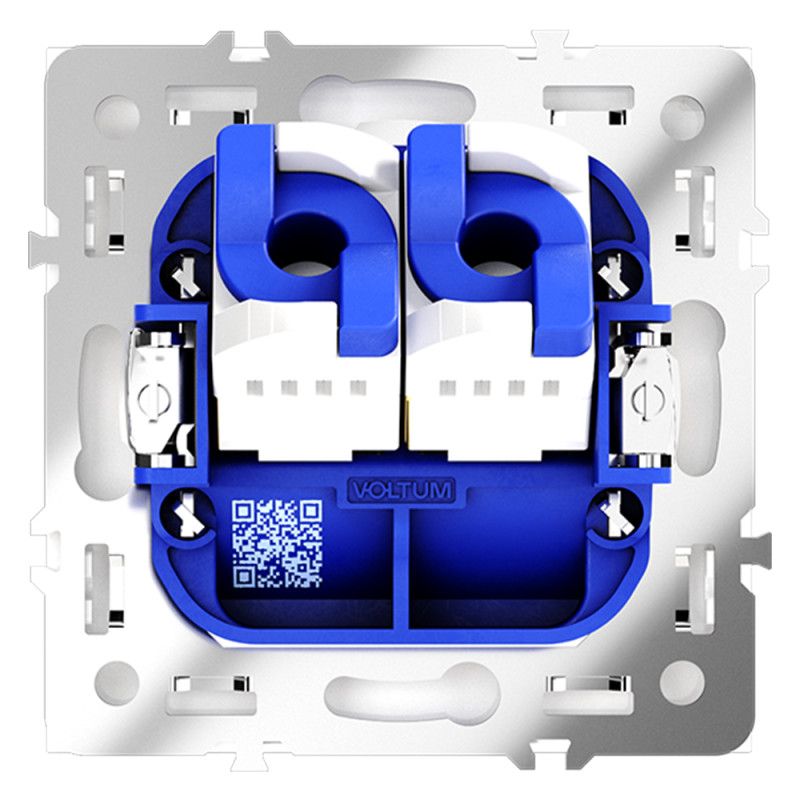 Розетка компьютерная встраиваемая Voltum S70 двойная RJ45+RJ45 кат.6, кашемир пластик Soft touch VLS060203
