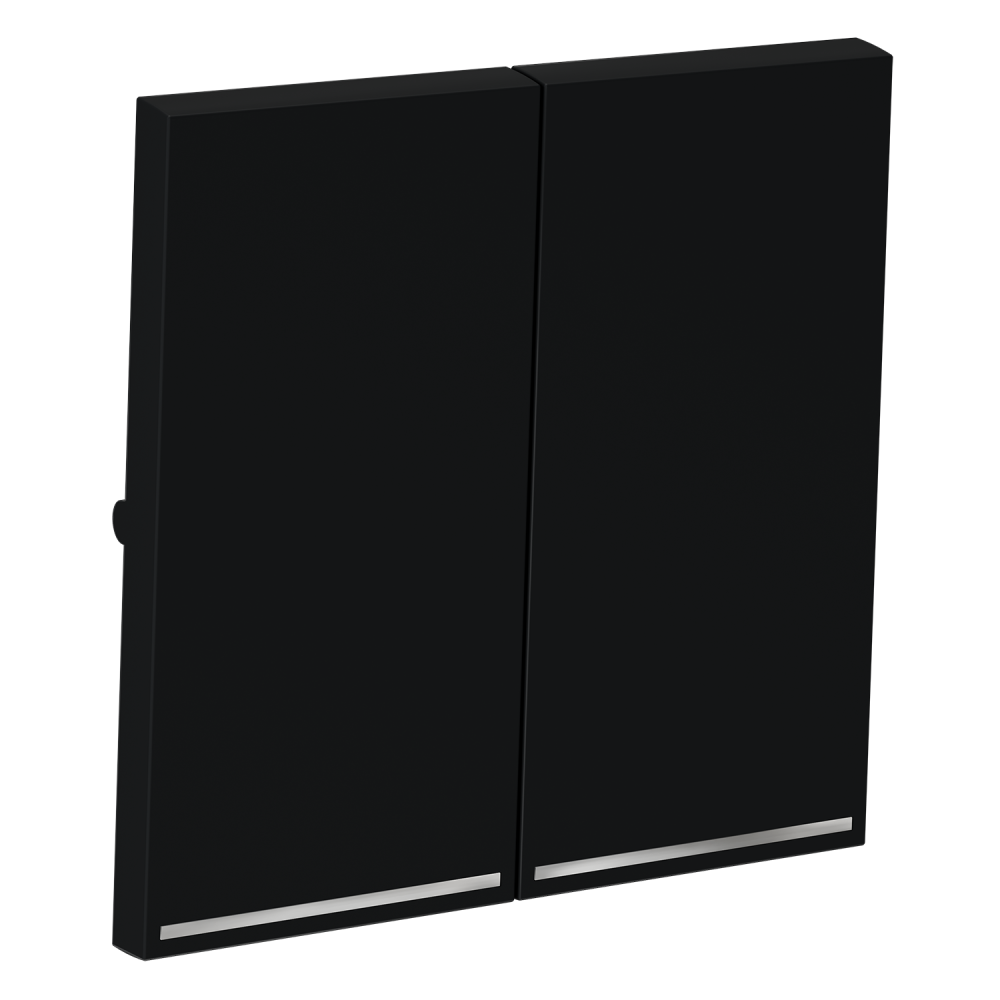 Клавиши для выключателя/переключателя двухклавишного с подсветкой, графит Voltum S70 VLS000407, Пластик Soft touch