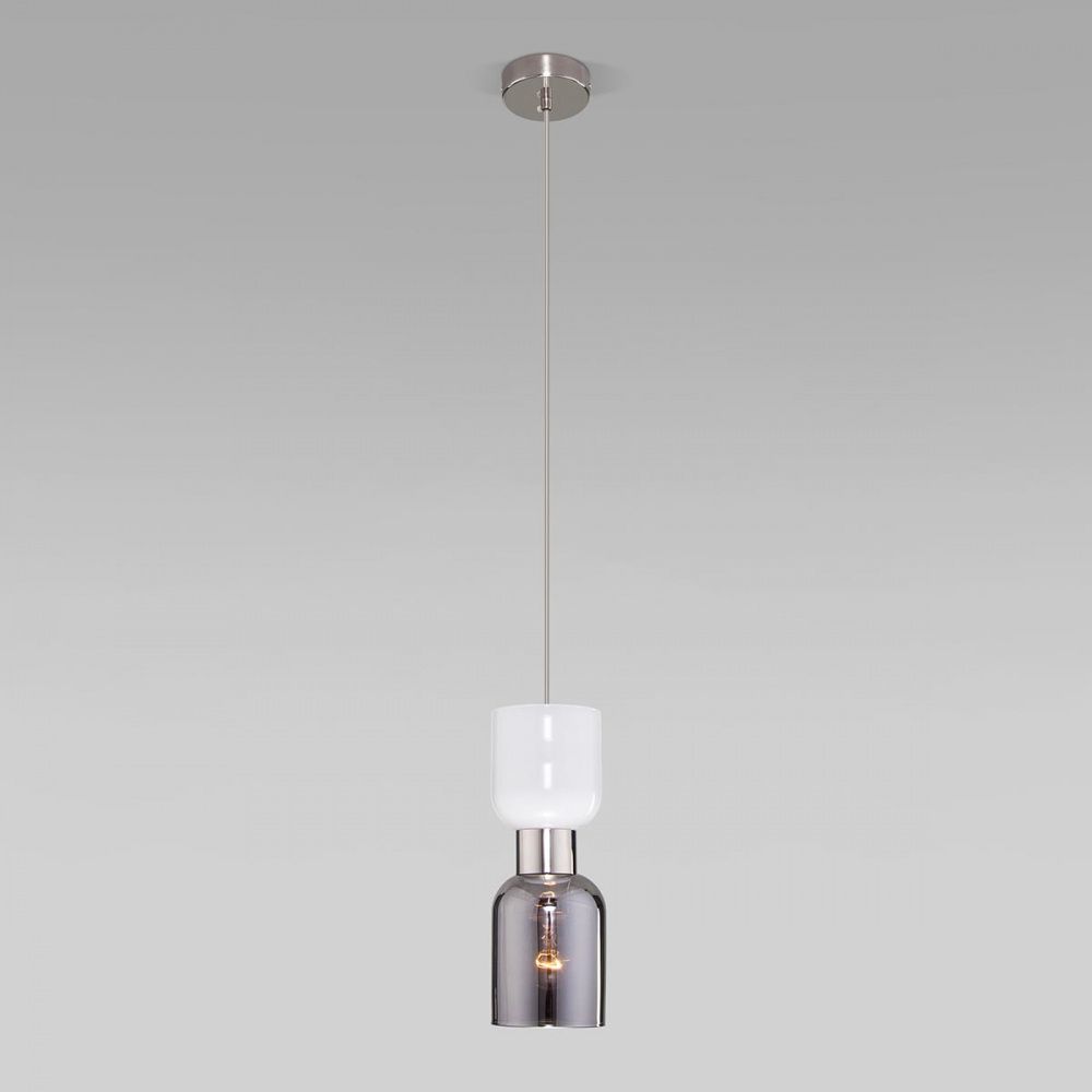 Подвесной светильник с плафоном 11 см Eurosvet Tandem 50118/1 никель