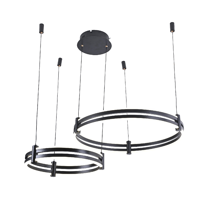 Подвесная люстра 60 см, 125W, 3000-6000K, Zortes Duble-R ZRS.27510.02, черный