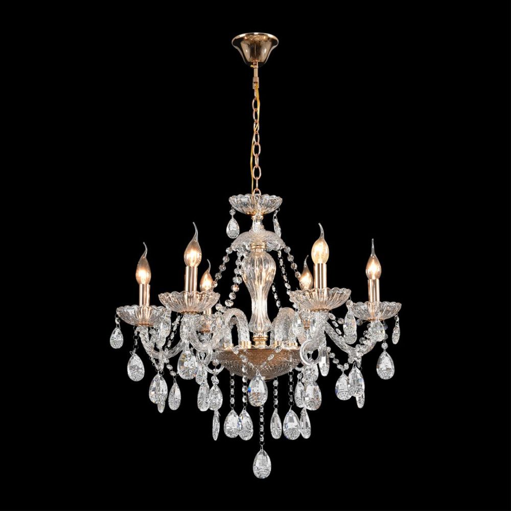 Люстра подвесная 18*50*97-97 см, 6*E14*40W, Lumion Alissa 8376/6, золотой