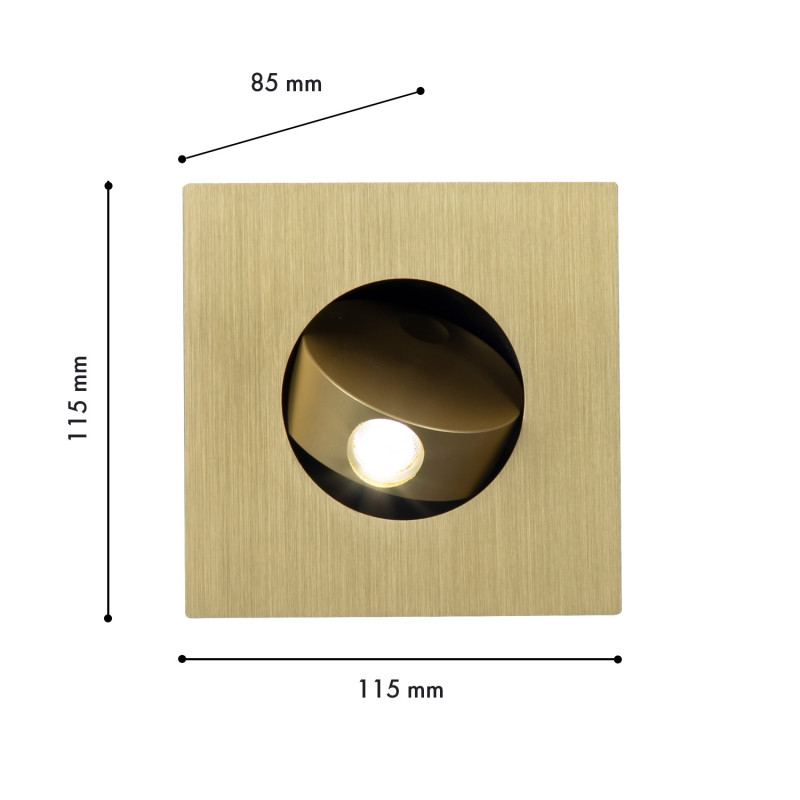 Подсветка ступеней лестницы 8,5*11,5*11,5 см, 3W, Favourite Bedside 4279-1W анодированное золото, матовое золото, прозрачный акрил