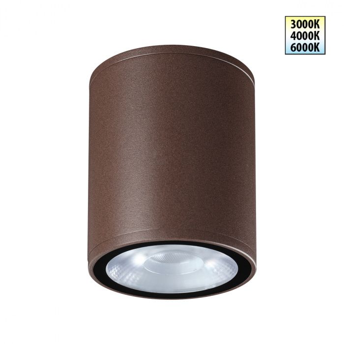 Светильник ландшафтный с переключателем цветовой температуры 8*8*10- см, 1*LED*10W, 3000/4000/6000K, Novotech Tumbler NOV359536, коричневый