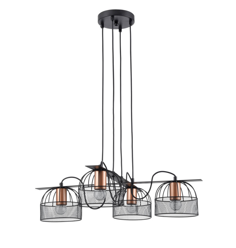 Подвесная люстра  65*90 см, 4*E27 черный, медь Vele Luce Modello VL6452P04