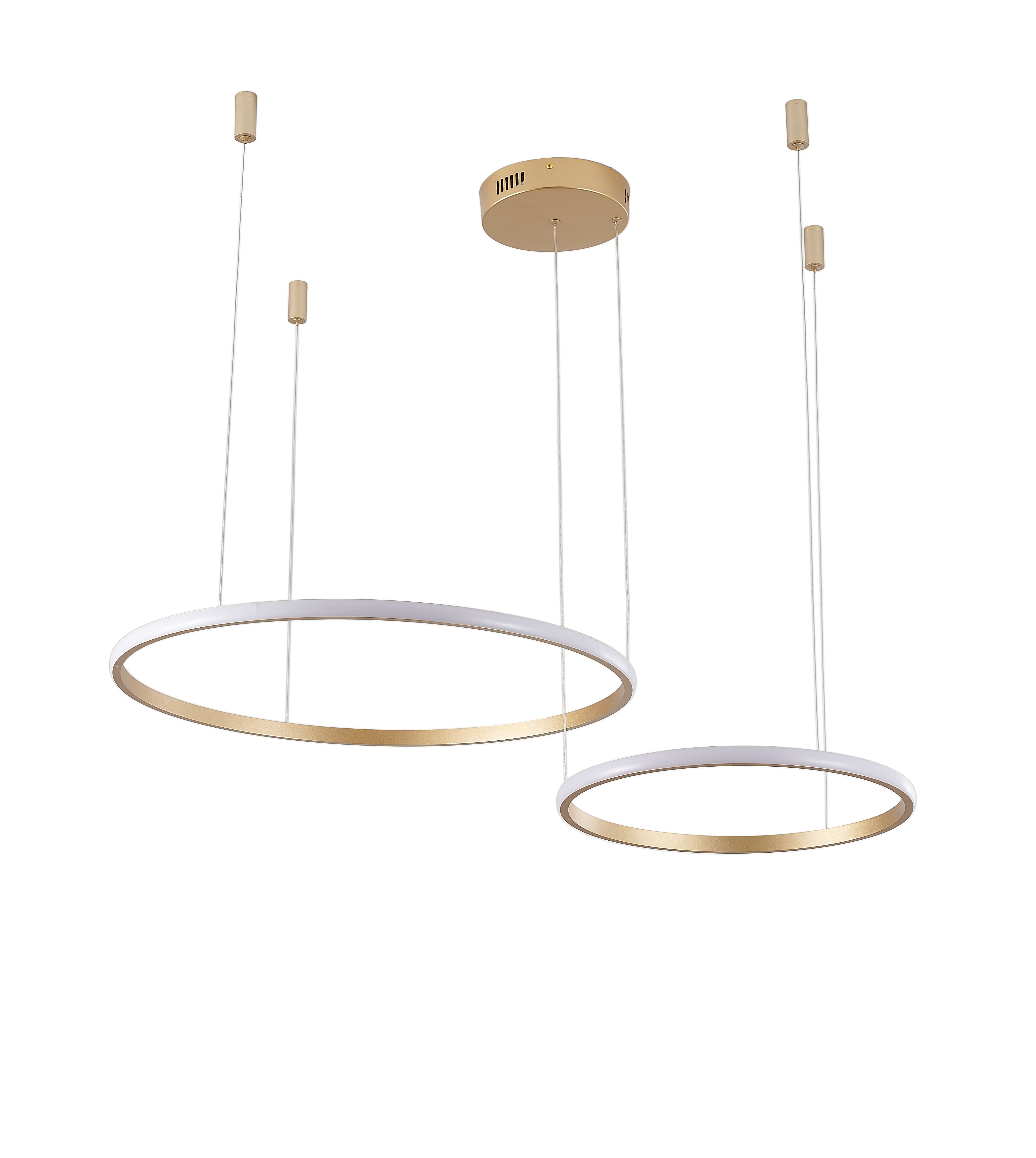 Светильник подвесной 40/60 см, LED 63W 4000K матовое золото Zortes Ringolight ZRS.33320.63F